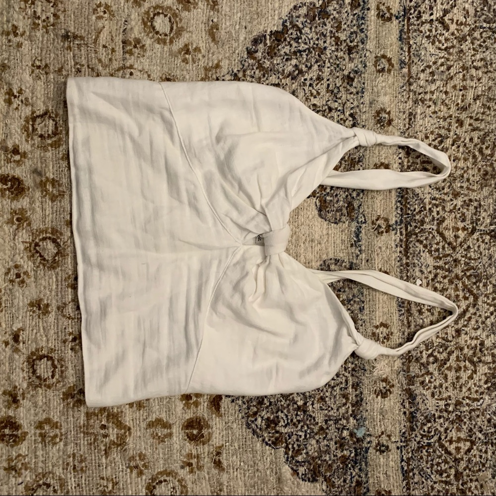 White Abercrombie and Fitch cropped white baby doll tank top